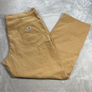 Carhartt Rugged Flex Work Pants Men's Sz 42x32 Khaki Relaxed Fit Canvas BN2517-M